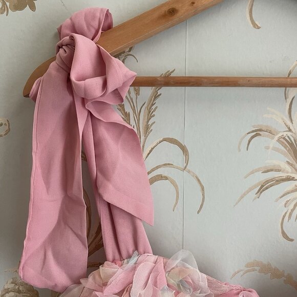 Lulus Womens Coquette Fairycore Floral Rosette Dress Size S Cottagecore Princess - Picture 8 of 15